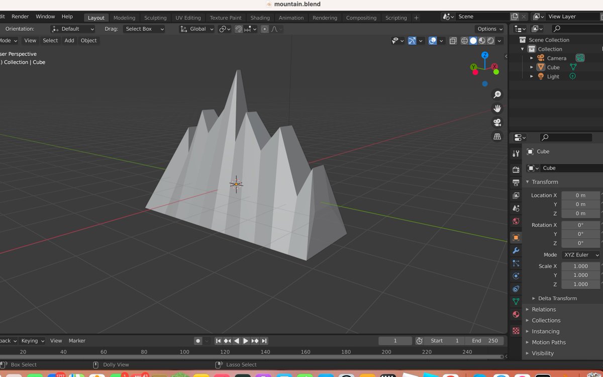 cryptosaurus53's tweet photo. What do you think about my mountain in #Blender3d ?
I will be using it to my #NFT project! More details on my profile.👀 https://t.co/cNjPv29lhi
