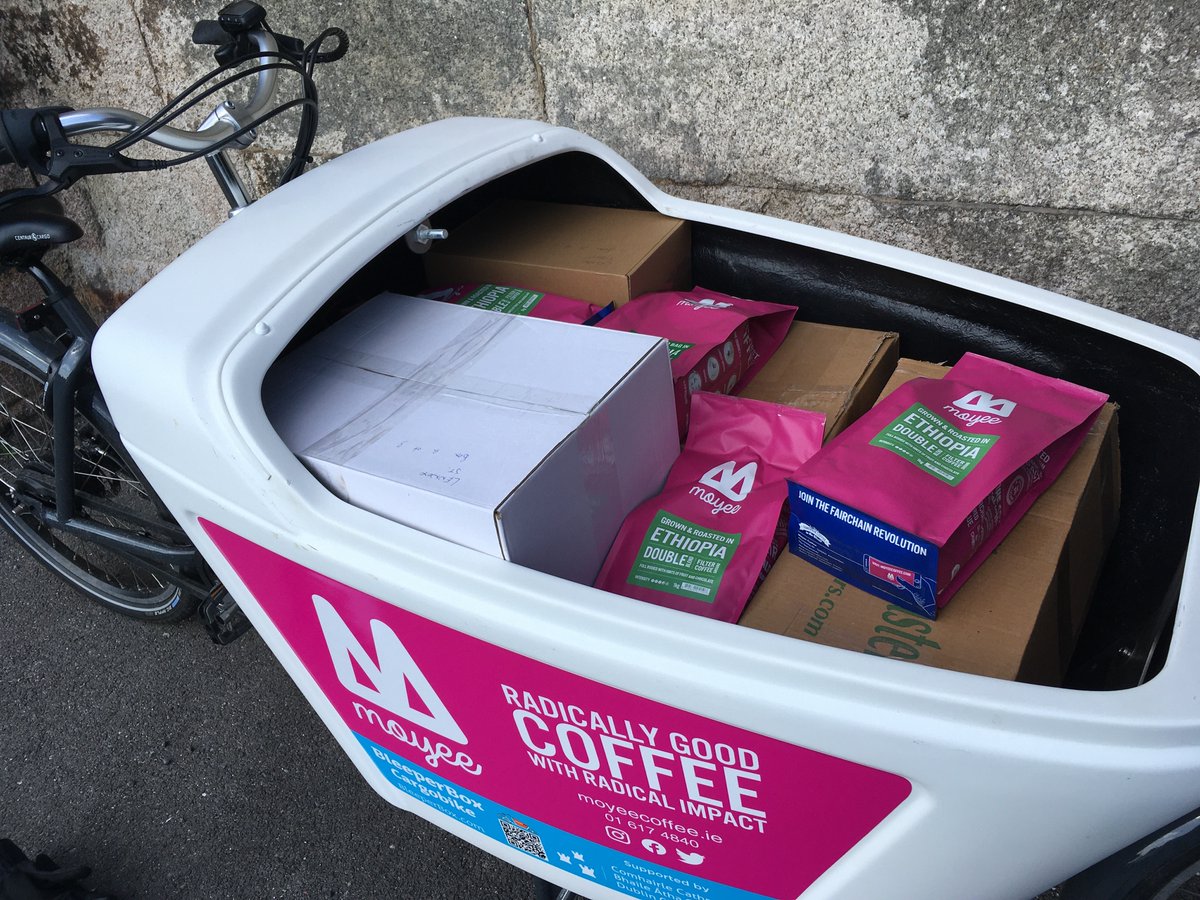MoyeeCoffeeUKIE's tweet photo. Just a couple of our Friday #emissionfree deliveries with our @BleeperActive #PinkMachine eCargo bike!  #RadicallyGoodCoffee https://t.co/vDaH8apLcC