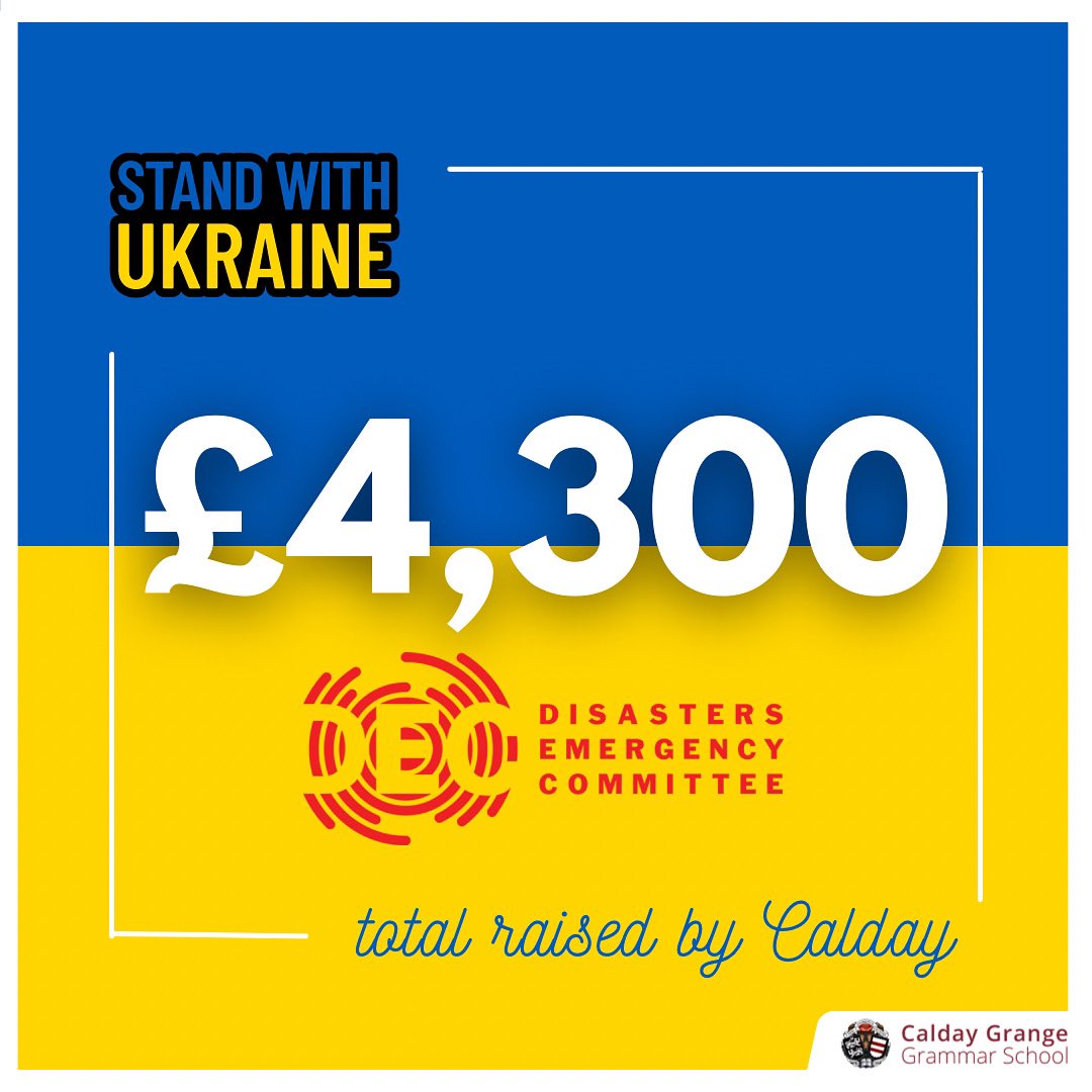 A huge thank you to students, staff &amp; parents for their support!
 
All funds raised from the disaster emergency appeal supported by the First News Ukraine Schools Appeal, will help to supply urgent food, hygiene supplies &amp; medical care to refugees &amp; those trapped by the conflict.