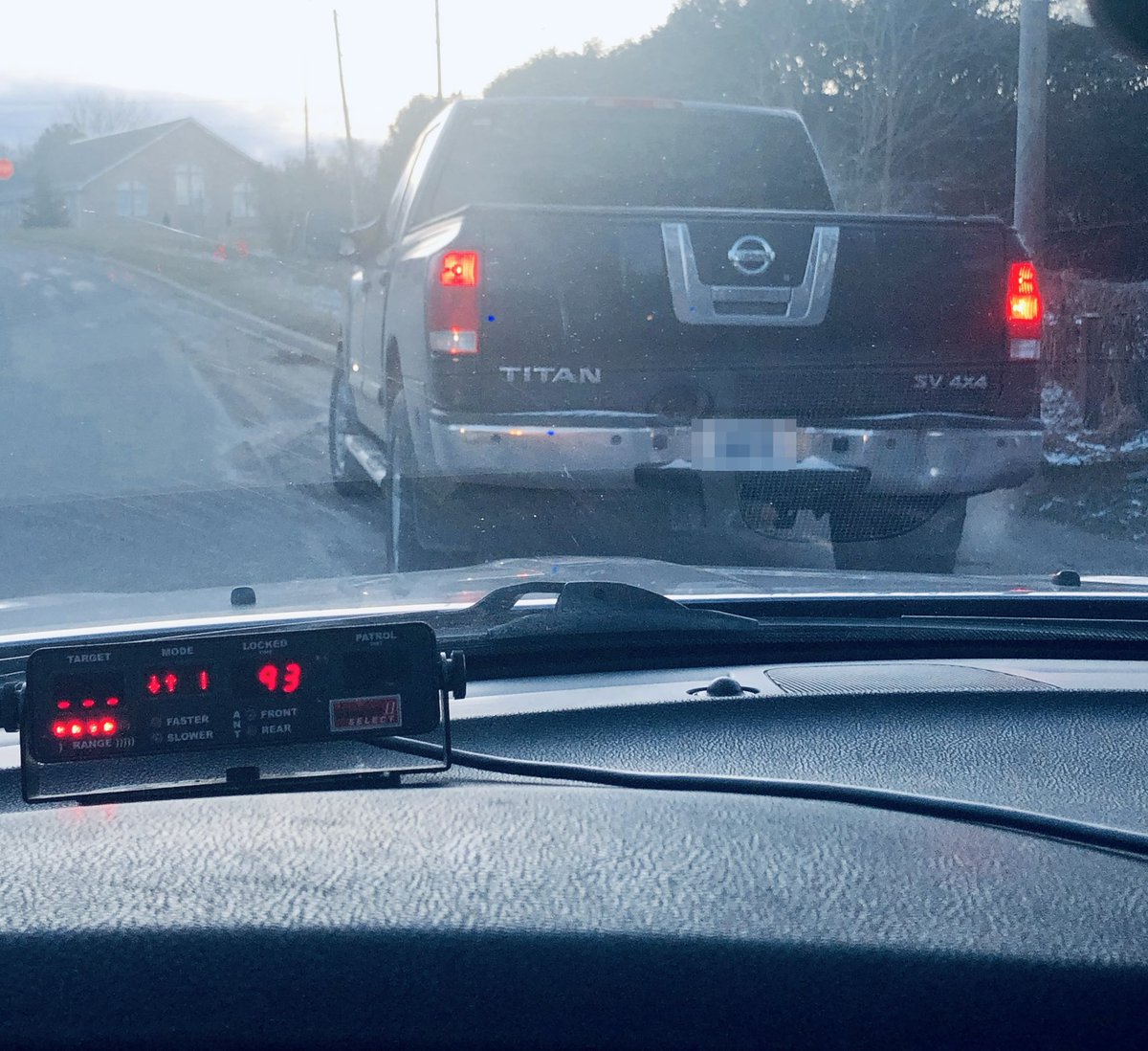 KP_TrafficUnit's tweet photo. First stop of the day - 93 km/h in a 40 zone on Woodbine Rd west of Collins Bay Rd. Charged with stunt driving &amp; speeding. Truck impounded for 14 days. 30 day DL suspension. Complaints from residents that commuters using Westbrook/Woodbine as a bypass around Princess St. #ygk https://t.co/TC0X31Hqhe