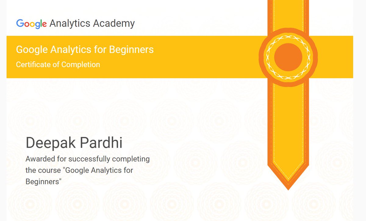 razz28deepak's tweet photo. I just earned a Google Analytics Certification 📈 📢 

https://t.co/h7K0iAz2S8 https://t.co/0K85a591PH