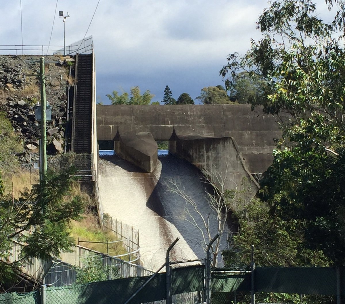 Seqwater's tweet photo. Enoggera Dam outflows have increased. Avoid potential safety hazards downstream https://t.co/6b9lv0fRo2 https://t.co/TnFTykAgm8