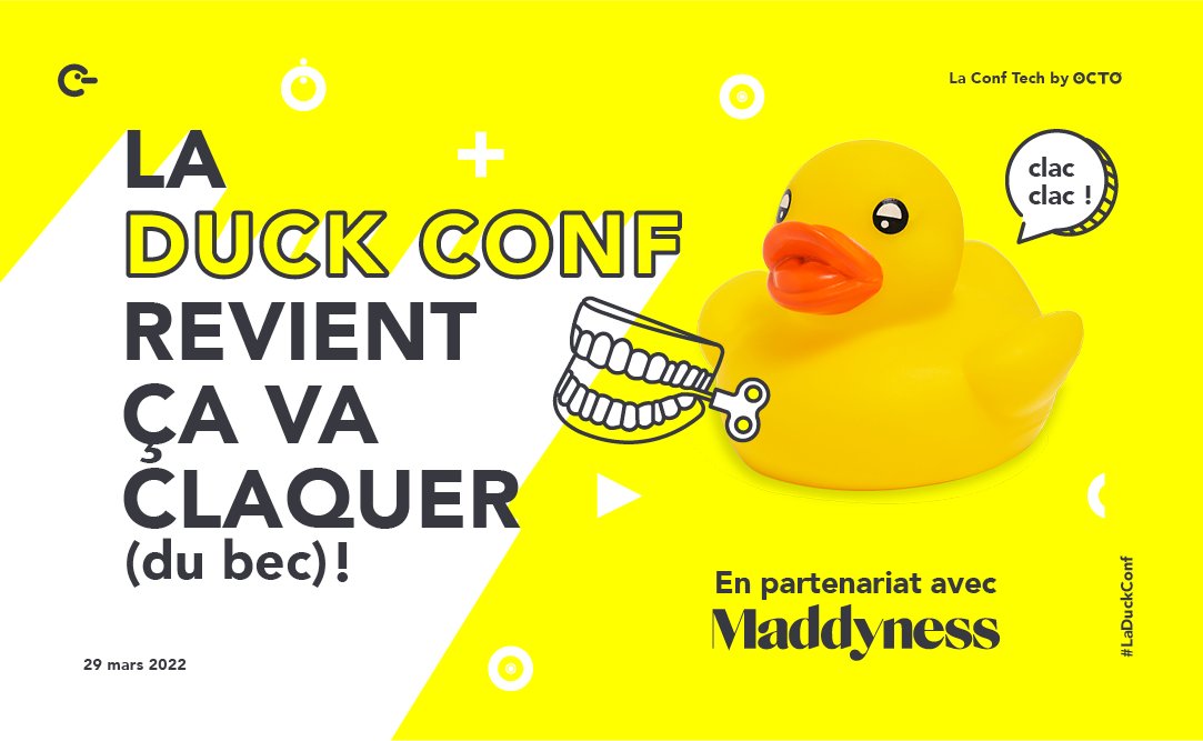 OCTOTechnology's tweet photo. [#LaDuckConf]  J-1 avant La Duck Conf !🐣 

 🗣 Au menu cet année ? Des conférences sur la cybersécurité, super-apps, Machine Learning, des échanges, ateliers et bien plus encore...

Le programme ➡️ https://t.co/2PDnNURpyd https://t.co/P27OGpXqVu
