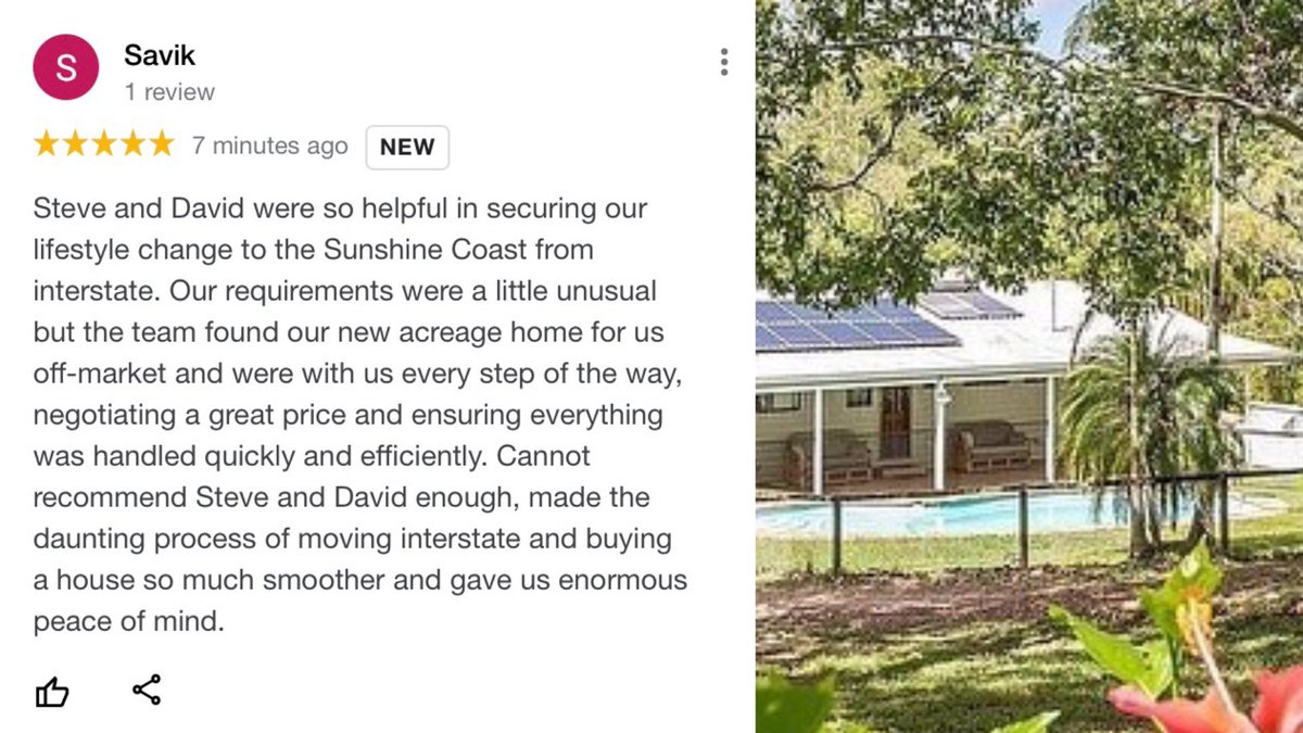 Another Satisfied Buyer - this is why I love what I do

Thanks for the positive feedback and five star review Daniel &amp; Siobhan - it was a pleasure to assist you with your recent purchase

 #realestate #justpurchased #property #davidrea #buyersagent #queensland #sunshinecoast