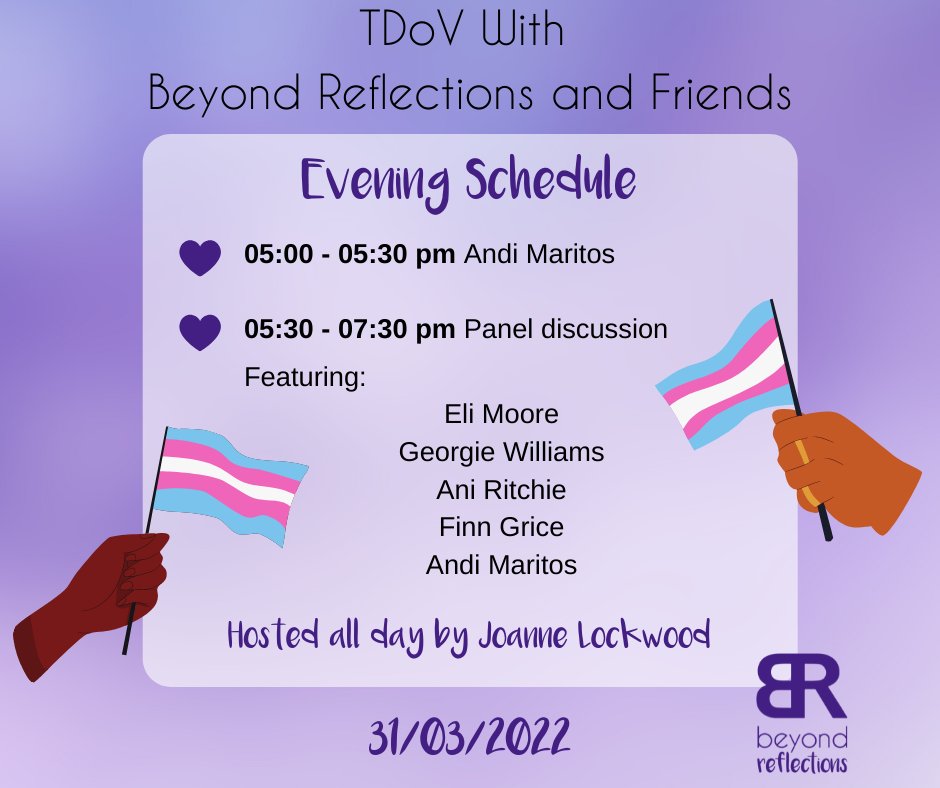 BeyondReflectUK's tweet photo. Here it is, the full day schedule for Trans Day of Visibility, Thursday, 31st of March. We can't wait!

Remember you don't need to pre-book just visit our page on the day! If you want to support our TDoV fundraiser, visit the Just Giving page here: https://t.co/uXhqAia0ry https://t.co/RzVgraxPpt