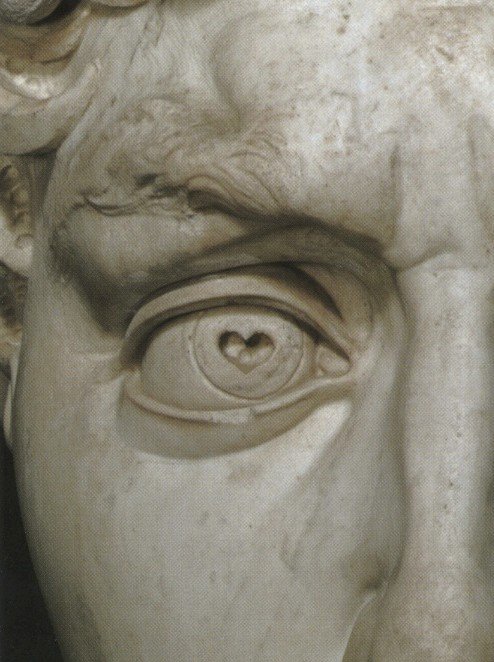 David (1501-1504), by Michelangelo. Heart edit.