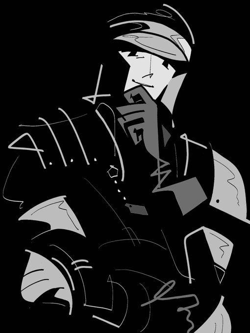 立ち姿から警戒心がだだ漏れの男 