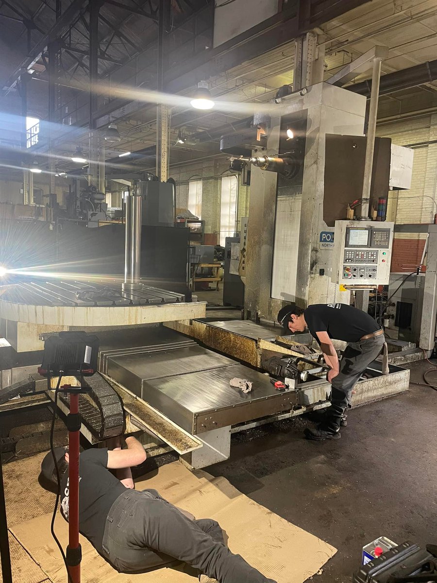 RossiMachServ's tweet photo. Rossi Technicians level a Poreba.  Leveling can help to increase your machine's performance. 866-622-4488 https://t.co/GYr0S2FyGo