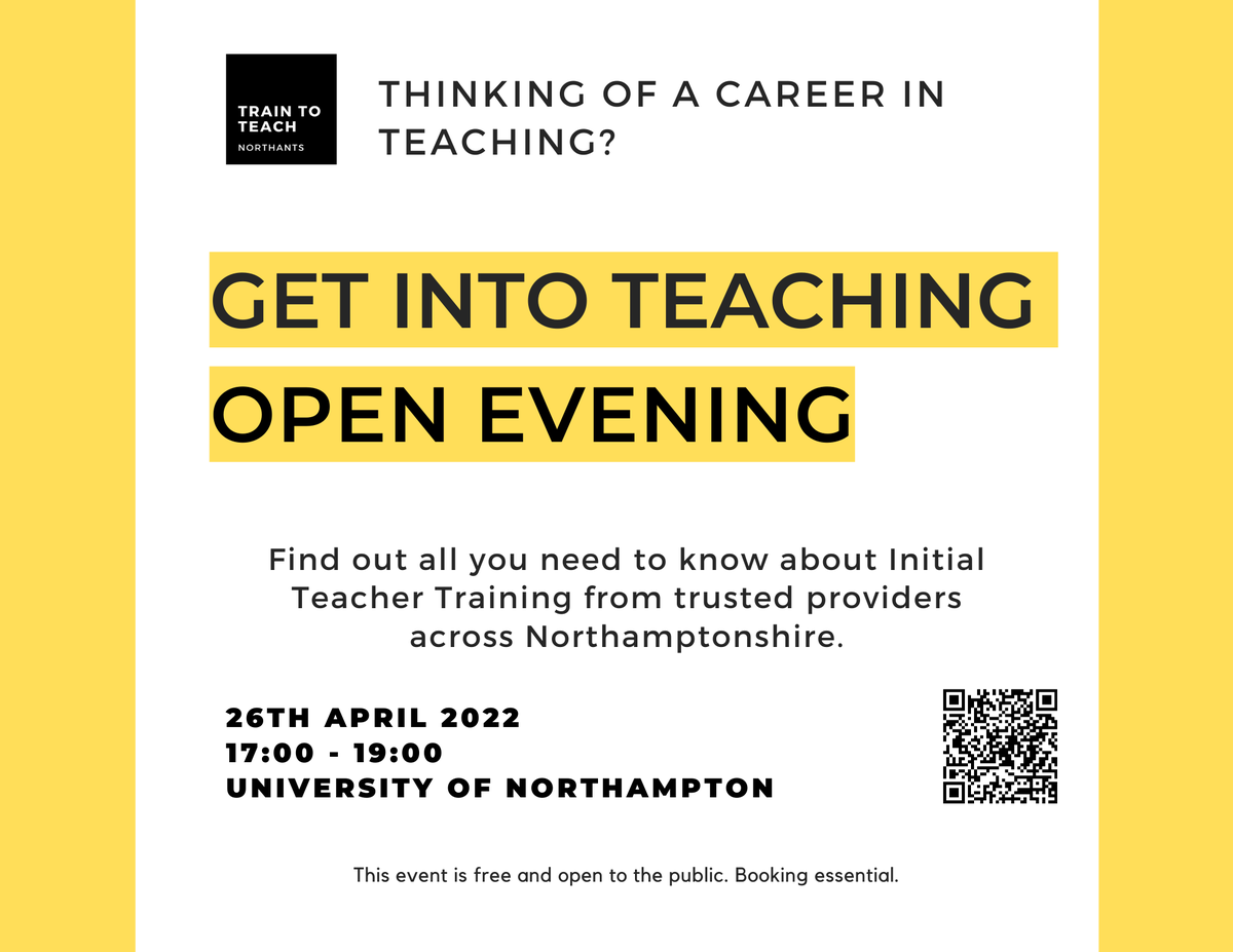 HattonCFE's tweet image. Thinking of becoming a becoming a teacher? We will be attending @Northants_ITT 
#TraintoTeachNorthants open evening, join us to find out more...