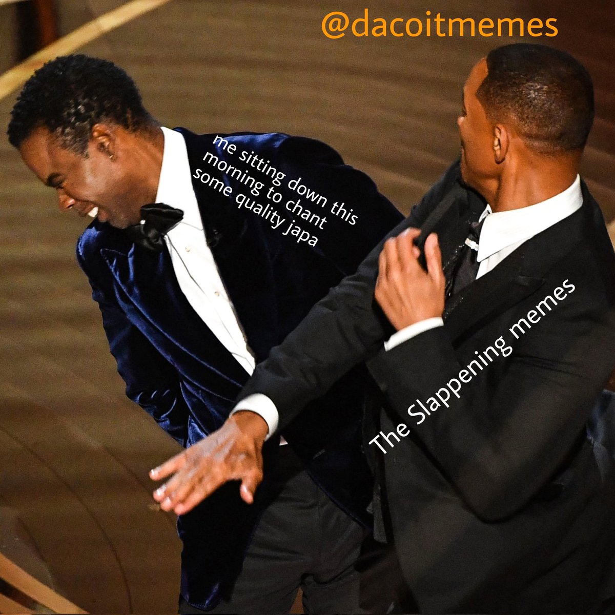 DacoitM's tweet photo. .
.
.
.
.
.
#harekrishna #iskcon #harekrishnamemes #dacoitmemes #kcmemes #TheOscars #TheOscars2022 #theslap #TheSlappening #TheSlapHeardAroundTheWorld #WillSmith #willsmithchrisrock #willsmithoscars #WillSmithAssault #WillSmithAndChrisRock #willsmithslap https://t.co/SvBp6zQKGd