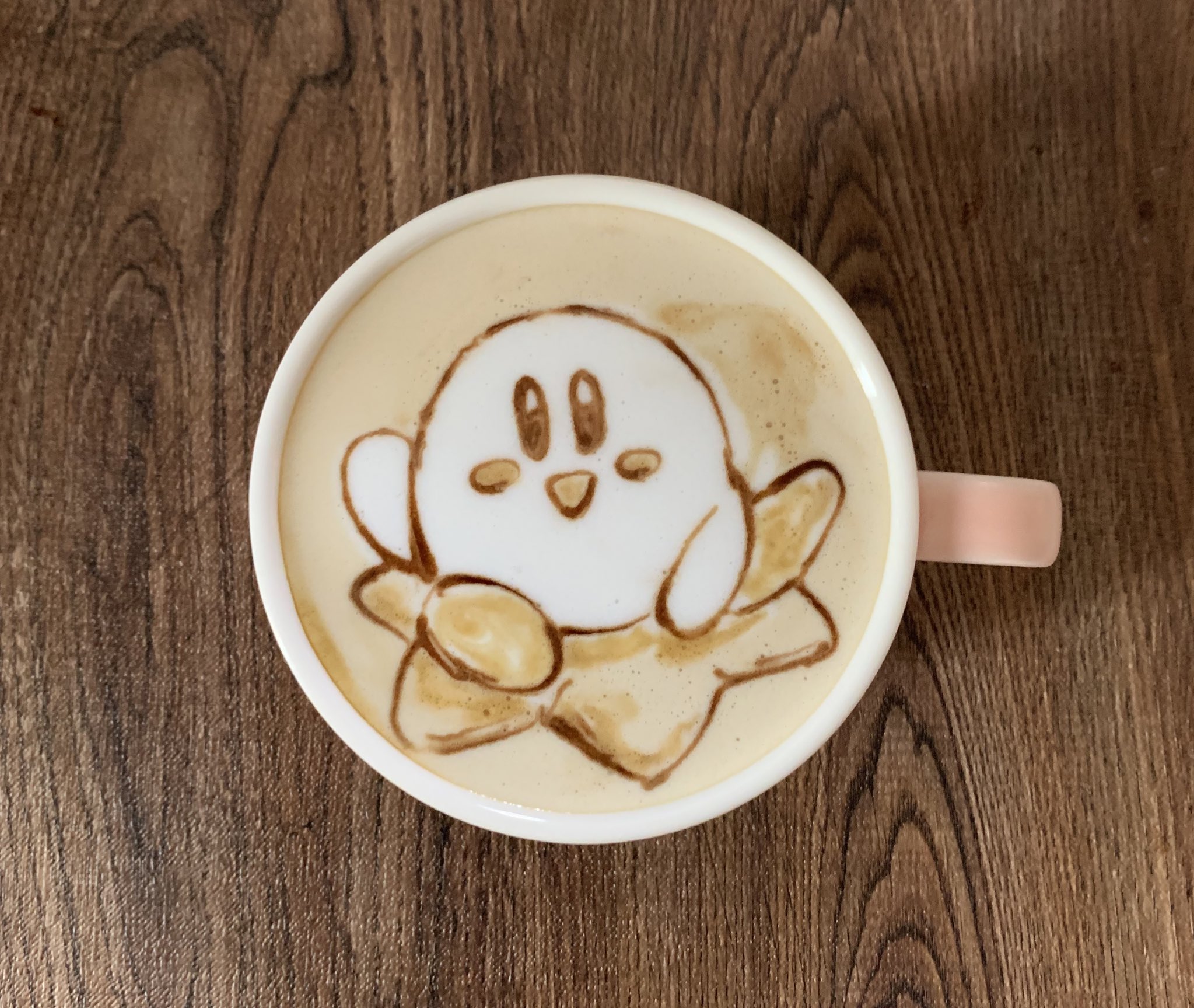 ゆい ラテアート練習中 星のカービィのラテアート 星のカービィ ラテアート デザインカプチーノ イラスト お絵描き 模写 T Co Qzroekbzqw Twitter