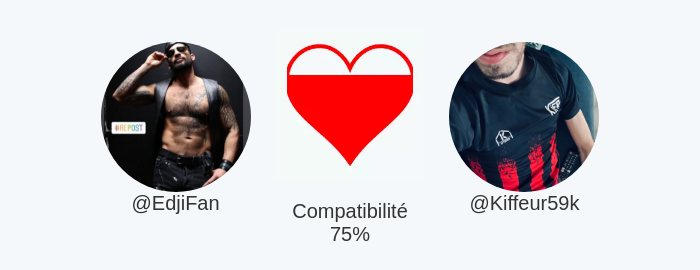 EdjiFan's tweet image. Mon amour compatibilité avec @Kiffeur59k est 75%

Calculé avec myfunaround.me/lovecalculator…

⠀