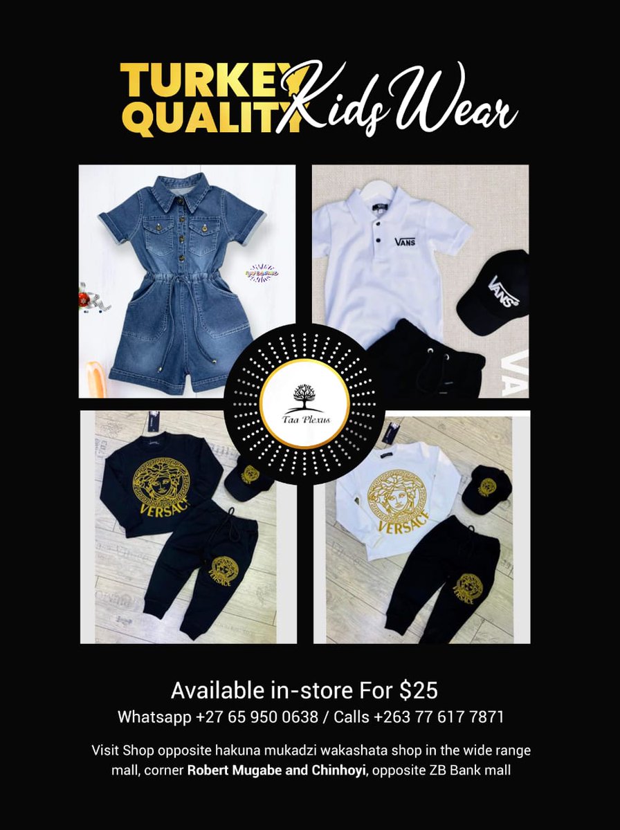 Taablessed's tweet photo. @daddyhope Turkey Quality Kidswear 

Price - $25

Whatsapp #- +27659500638
Calls #  - +263776177871

Visit Shop opp hakuna mukadzi wakashata shop in Wide Range mall, Corner Robert Mugabe &amp; Chinhoyi, opp ZB bank mall. https://t.co/H7FgTLGRf6