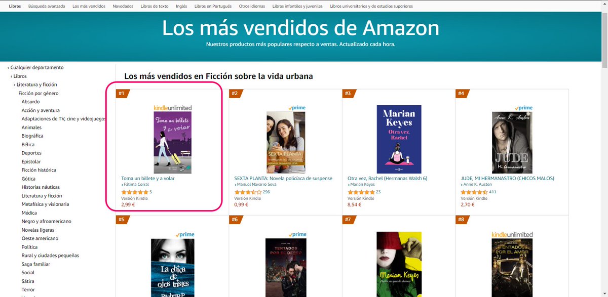 fatimacorral_'s tweet photo. ¡¡Qué maravilla ver el libro entre los más vendidos de 2 categorías de Amazon tan competidas!! 😍

#novelaerotica #novelaromantica https://t.co/folqyshSk6