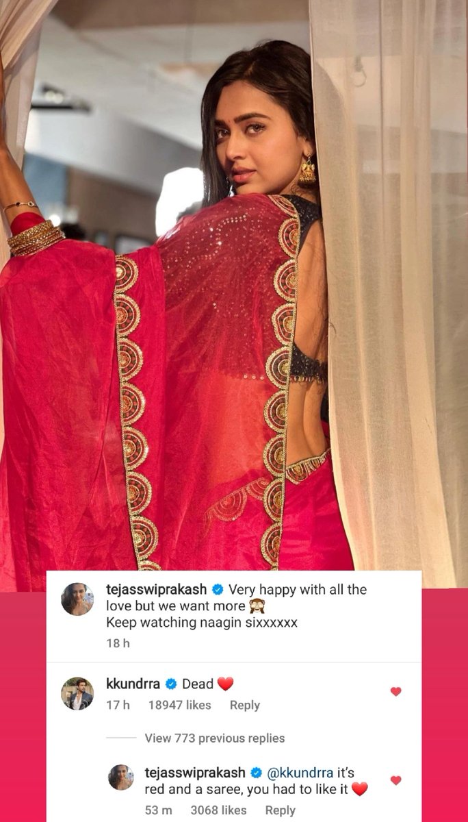 How I miss their InstaRomance 🥺

P.s We know Teja in a red saree is his fantasy 😏❤🔥
#TejRan
