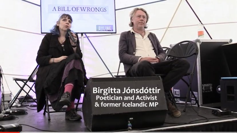 JamieKelseyFry's tweet photo. Which festival crowdsourced a constitution in 3 days using participatory democracy? It’s @BylineFest of course! Who else? And they’re back in a month, book now! Thanks for helping @birgittaj @junesarpong @Bonn1eGreer @JohnCleese @carolecadwalla Watch here https://t.co/jLfOLvxlKf https://t.co/i5VzK2pbY5