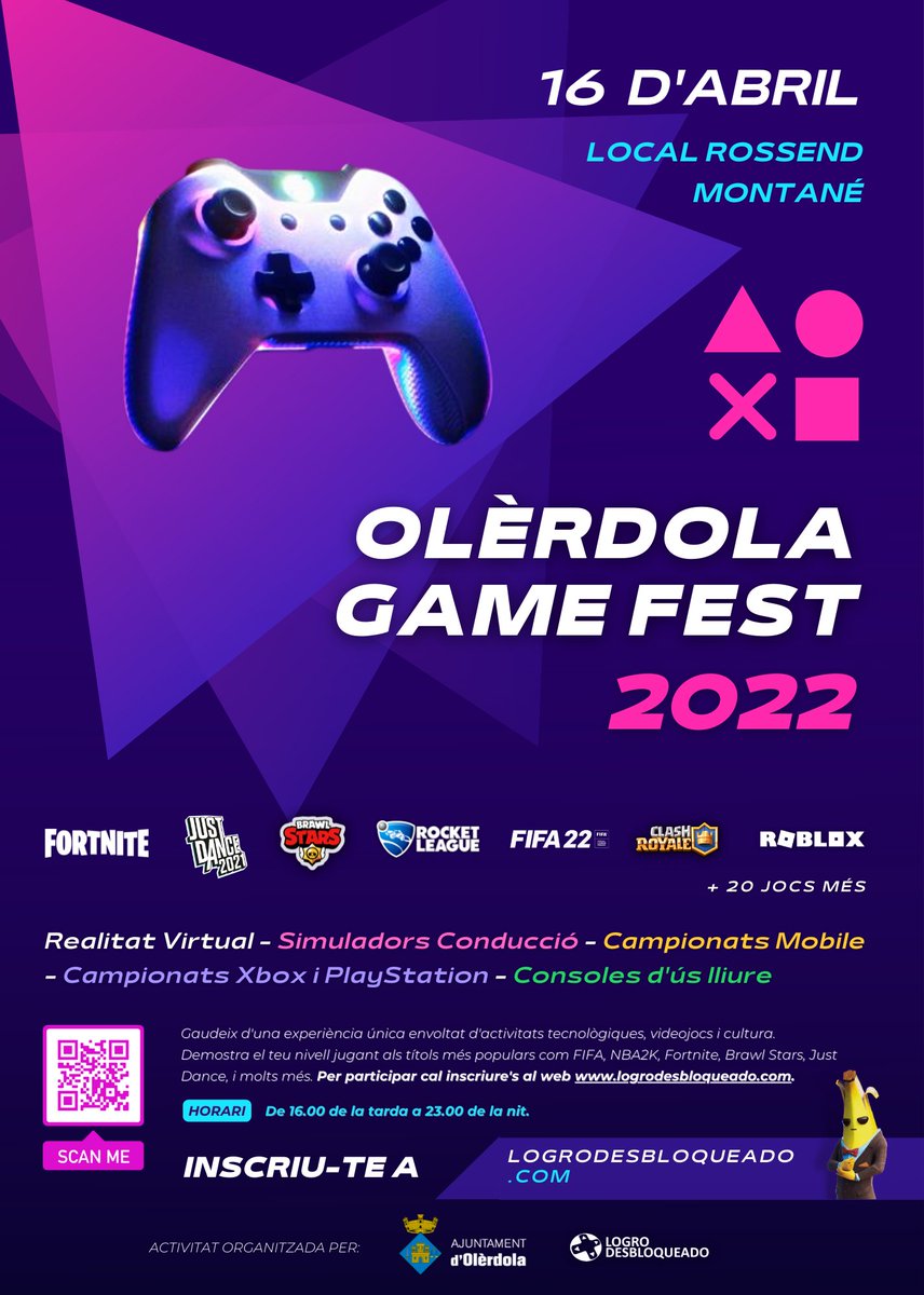 💫 Per a tots els catalans de la zona de Barcelona... 😊 Estás invitado al Evento del año en Olèrdola (Barcelona) 💪 👉 INSCRÍBETE GRATIS EN logrodesbloqueado.com/olerdola-gamep… o 📩 envíanos un MD y te pasamos el enlace! #videojuegos #olerdola #gamesparty #juegos #evento #gaming #catalunya