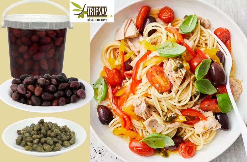 tripsasolive's tweet photo. Pasta with tuna, #capers, tomatoes and #olives is a tasty, healthy and full of Mediterranean flavors dish. Just the sort of thing you need for your #meatlessmonday! https://t.co/iGlD82v6Mr