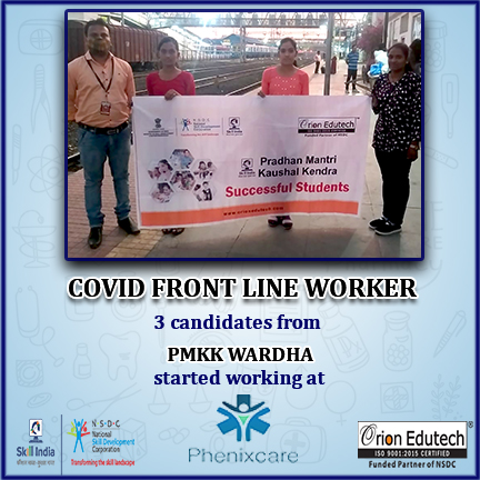 Orionedutech123's tweet photo. #3 candidates from PMKK WARDHA started working at  PHENIX HEALTH &amp; WELLNESS Pvt. Ltd. 
#SkillIndia #Skill4HealthyIndia https://t.co/RXOmPbP6pq