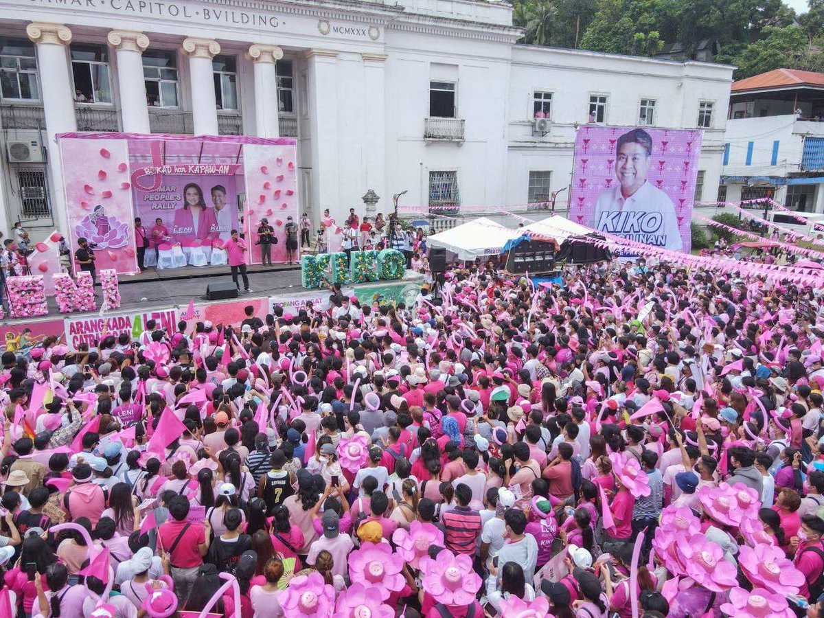 bamaquino's tweet photo. Maraming salamat sa pagtindig, CATBALOGAN! 🌸

#SamarIsPink 
#CatbaloganIsPink
#samaSAMARtayongAangat 

📸 Team Kiko, Jimmy Dasal, Dapat si Leni https://t.co/yqsUskz0y9