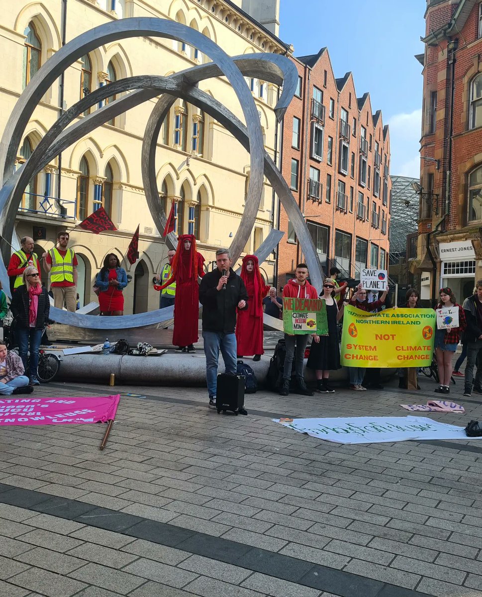AnnaKernahan's tweet photo. Climate strike week 134. Sorry its late, I have the flu, also I kinda forgot to take photos but you get the vibe- all the speakers were incredible! 

#ClimateCrisis #ClimateStrike #PeopleNotProfit @GretaThunberg @Fridays4future @yca_ni https://t.co/aLxPA7poZa