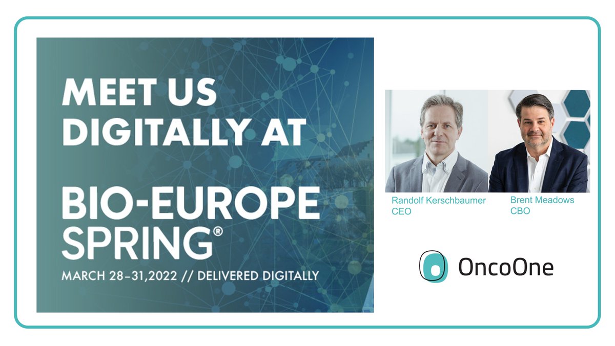 OncoOne's tweet photo. #BIOEuropeSpring starts today so be sure to join our management team to learn more about OncoOne’s recent corporate developments & to see where we are headed with our pipeline targeting #oxMIF in #cancer & #inflammation. Schedule a 1:1 meeting with us for further details. https://t.co/7PJgQTBnXk