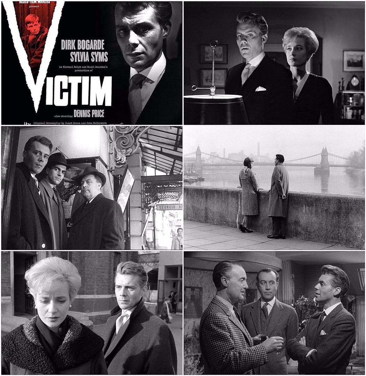 “VICTIM” (1961) dir. Basil Dearden

#DirkBogarde
Sylvia Syms
Dennis Price
Anthony Nicholls

🎬#FilmTwitter🎥