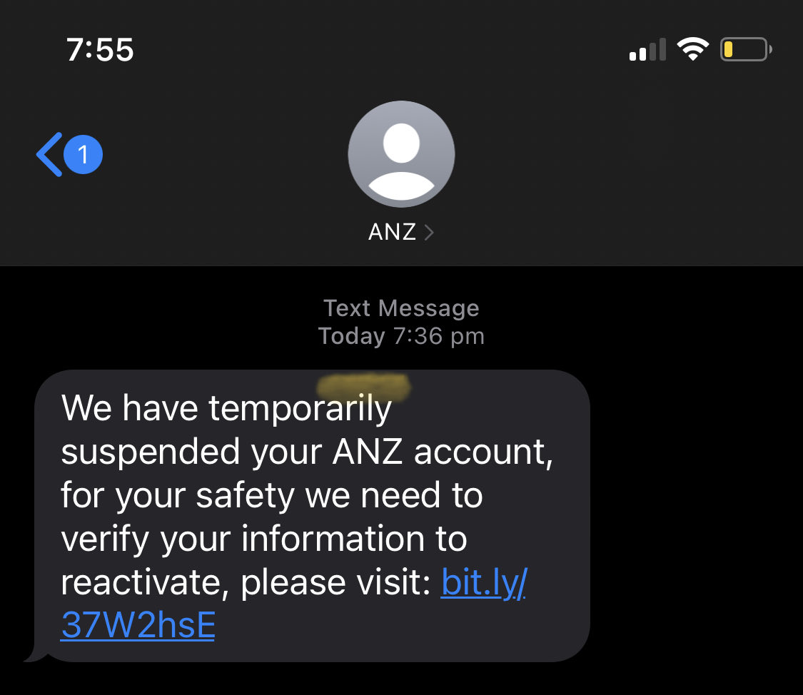 kriscroaker's tweet photo. ⁦@ANZ_AU⁩ not sure what your security team can do about this, but I thought I’d share this phishing attempt with you in case you can issue a takedown notice. (I haven’t visited the link, so unsure if they’re using your branding) https://t.co/kR6h22NieD