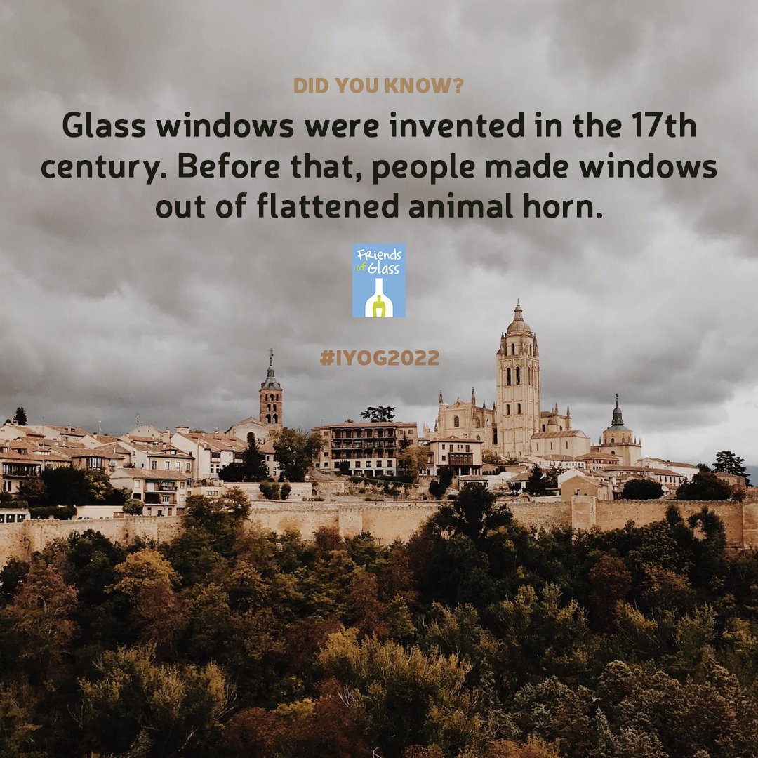 FriendsGlassUK's tweet photo. During the early 17th century, window glass was first manufactured in Britain. It was during this time that glass windows started to become more popular for homes across the western world.
#glass #glassfact https://t.co/NzJguvZPYV