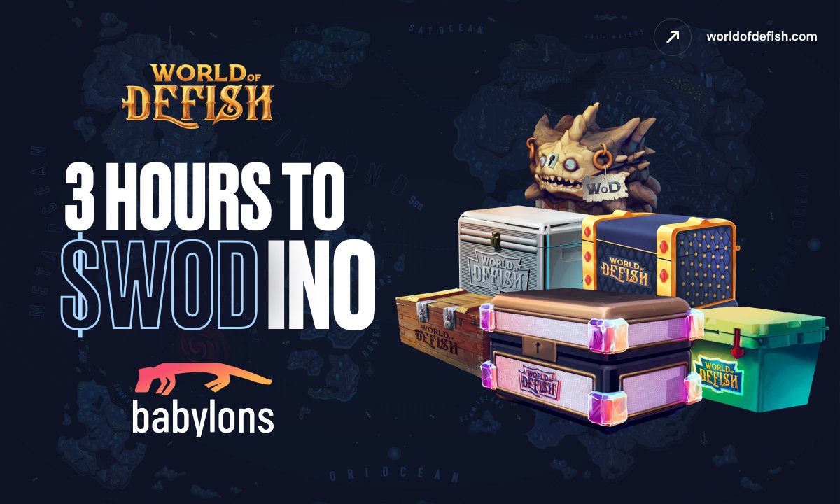 WorldOfDefish's tweet photo. 🔥 THE BIG INITIAL SALE STARTS IN 3 HOURS 🚀

⏰ INO starts on March 28 at 12.00 PM UTC;
📌 On Babylons platform - https://t.co/WERWlx94RM
💸 Box sale event will be with BUSD;
🔗 More details - https://t.co/oJw7lhemDh 

1900 Defish Boxes with equipment will be listed for this INO https://t.co/PCyAnGGC7R