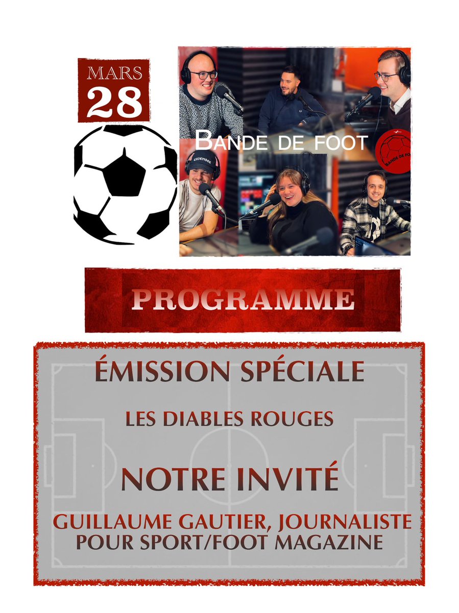 bandedefoot's tweet photo. BANDE DE FOOT DE 18H À 20H 

https://t.co/ma1BU2Nlcv
105.0 FM

#bandedefoot #equinoxefm #radio #emission #football #footballtime #diablesrouges #belgique #diablesrouges🇧🇪 #equipedebelgique https://t.co/HToy1GxZav