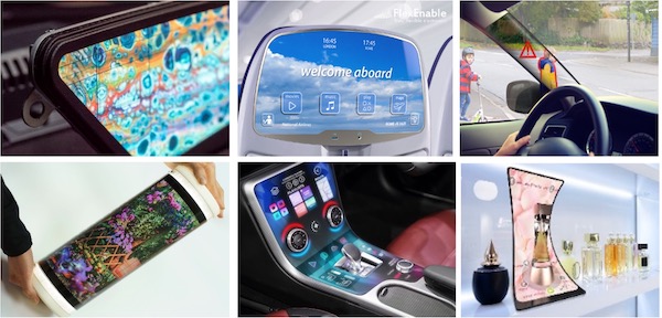 FlexEnable's tweet photo. Enabling non-rectangular and curved form factors will be imperative for future automotive and consumer electronics designs. In this blog, Senior Engineer Jonathan Huggins explores how to achieve this with #OLCD
https://t.co/6ssUEA0idA https://t.co/KTaVjMg5L2