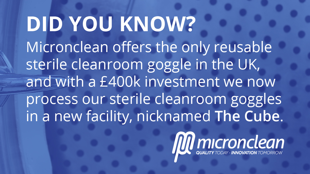 MicroncleanUK's tweet photo. Did you know about Micronclean's sterile cleanroom goggle technology? Find out more at: https://t.co/QeyGQRFrDY

#launderedgoggles #thecube #didyouknow #cleanroom #cleanroomtech #sterilegoggles #micronclean https://t.co/kOxY0agVUp