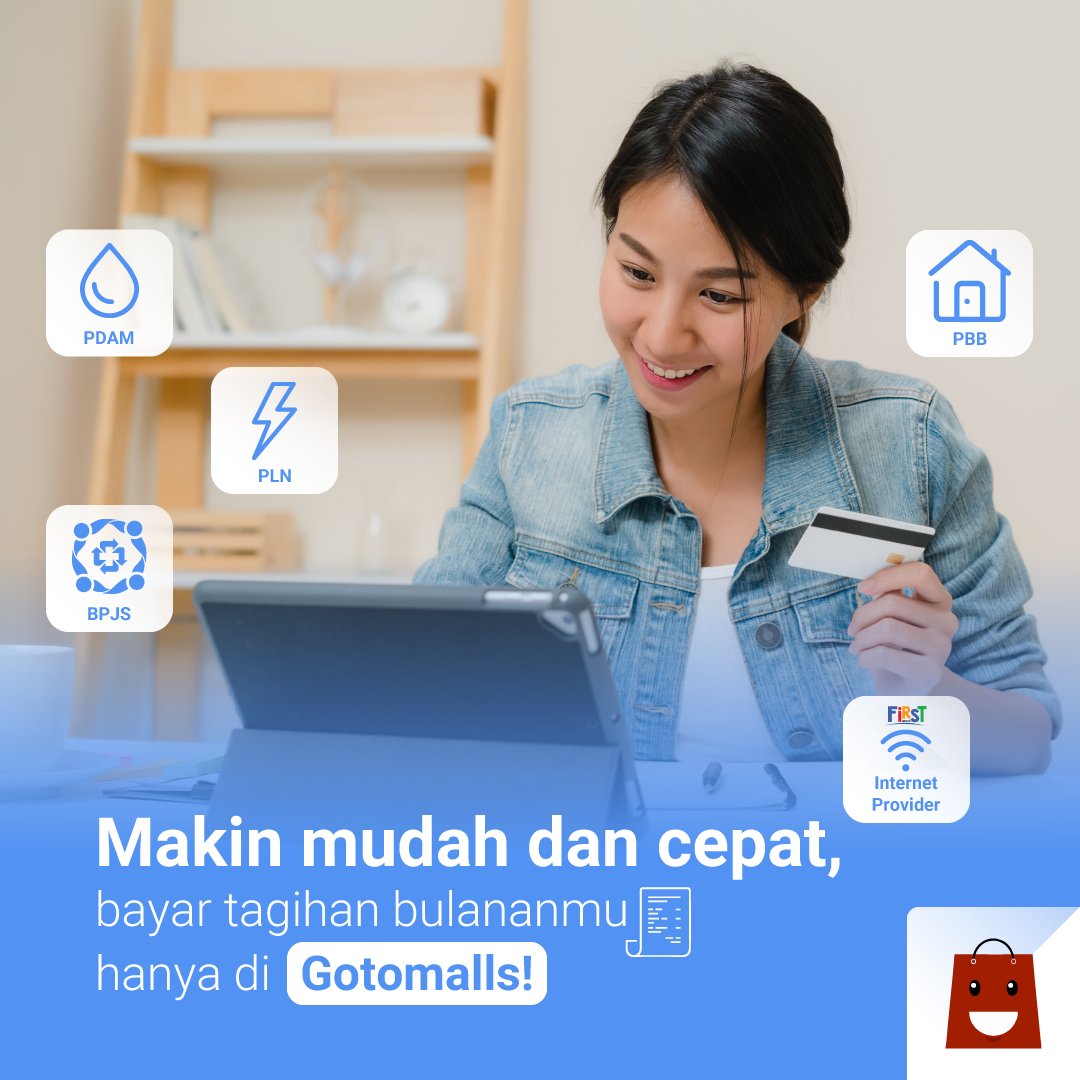 Bayar tagihan PPOB mu semakin mudah dan cepat di Gotomalls😄

klik disini : bit.ly/layanantagihan…

#PPOB #pln #PDAM #BPJS #layanantagihan #onlineppob #digitalppob #tagihanlistrik #tagihanpdam #tagihaninternet