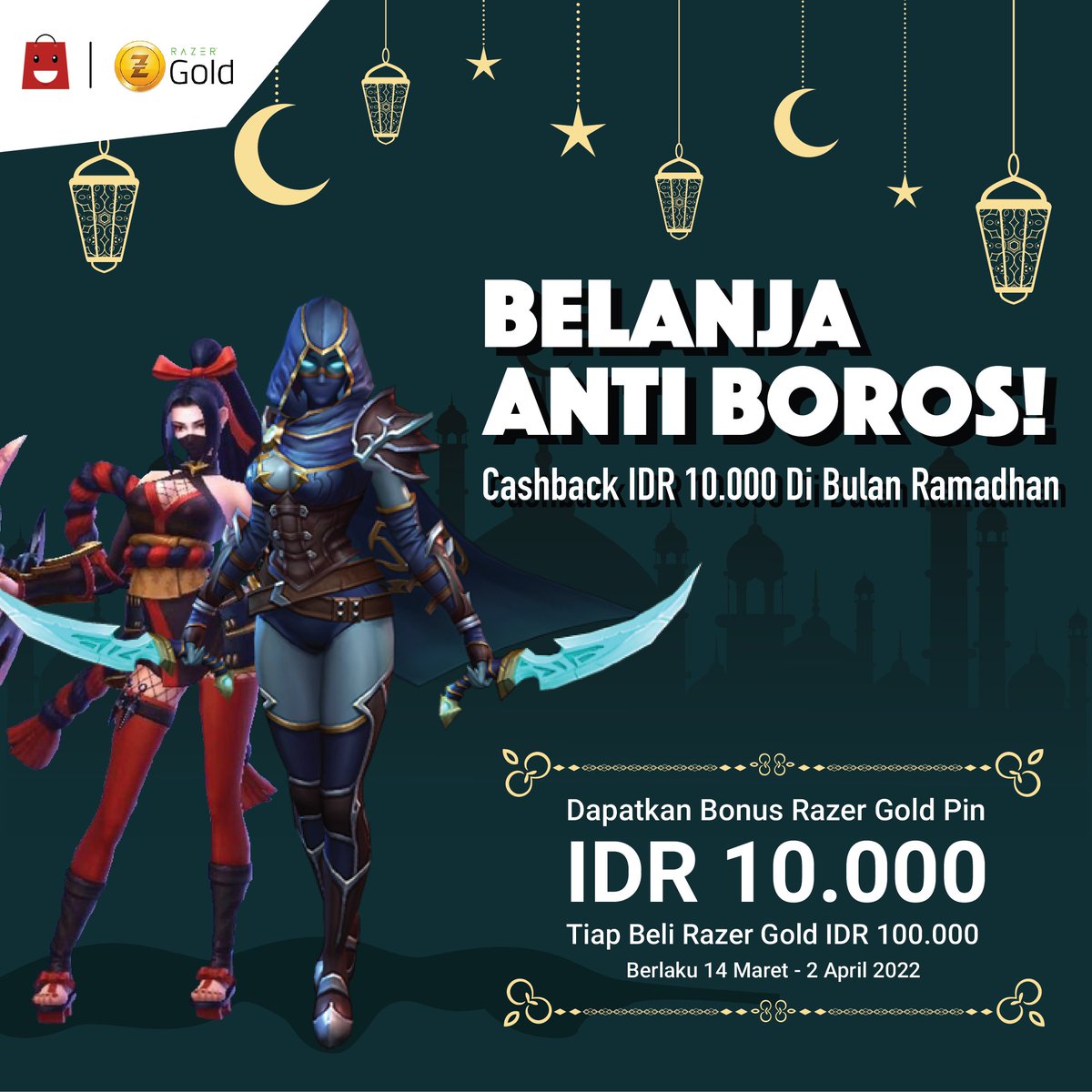 Pulang kerja lanjutin dirumah main game favorit kalian🤓Dapatkan bonus voucher 10.000 tiap beli Razer Gold 100.000 di Gotomalls !!

Berlaku 14 Maret - 2 April 2022
(Selama persediaan masih ada)
Klik :bit.ly/gamevoucherbel…

#bonusgamevoucher #FreeFire #gamevoucher #vouchermurah