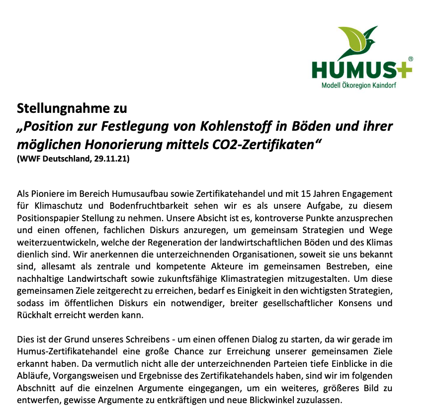 ackercrowd's tweet photo. Wichtige Stellungnahme der Ökoregion #Kaindorf zu #CO2 &amp; #Humus Zertifikaten. Es bedarf diesen weiteren erfahrungsbasierten Diskurs um ggü Politik &amp; Wirtschaft eine möglichst breitgetragene Position aus Sicht der Praxis/landwirt. Betriebe zu erarbeiten!
https://t.co/ZxxFQkJWVb https://t.co/ceqiztNpn2