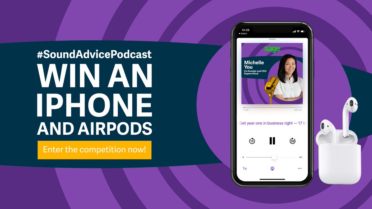 sageuk's tweet photo. It's competition time!

Celebrate the launch of our latest episode with Michelle You for the chance to WIN an iPhone and AirPods!

To enter:
1. LIKE &amp; RT
2. COMMENT #SoundAdvicePodcast
3. SUBSCRIBE to the Podcast here, https://t.co/kN5W8Ojplw

Good luck! https://t.co/OBXTQctTCi