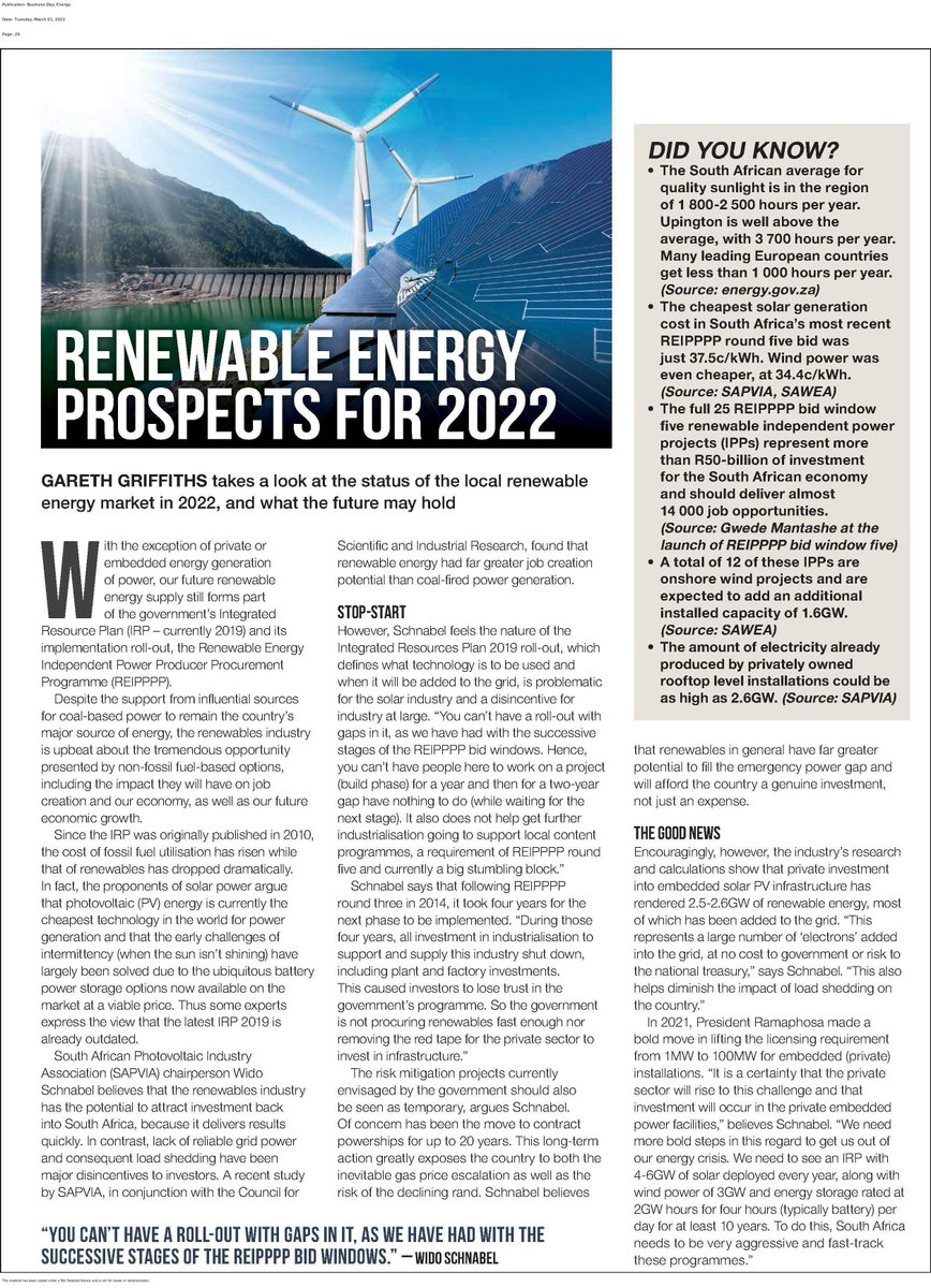 _sawea's tweet photo. "A fast-tracked public-private partnership could build out the transmission network for handover to a new look grid operator without disrupting the rolling procurement proposed in the IRP." - SAWEA board member and MD of Globeleq SA, Dhesen Moodley.

#procurement #IRP #REIPPPP https://t.co/vzngJCO56i