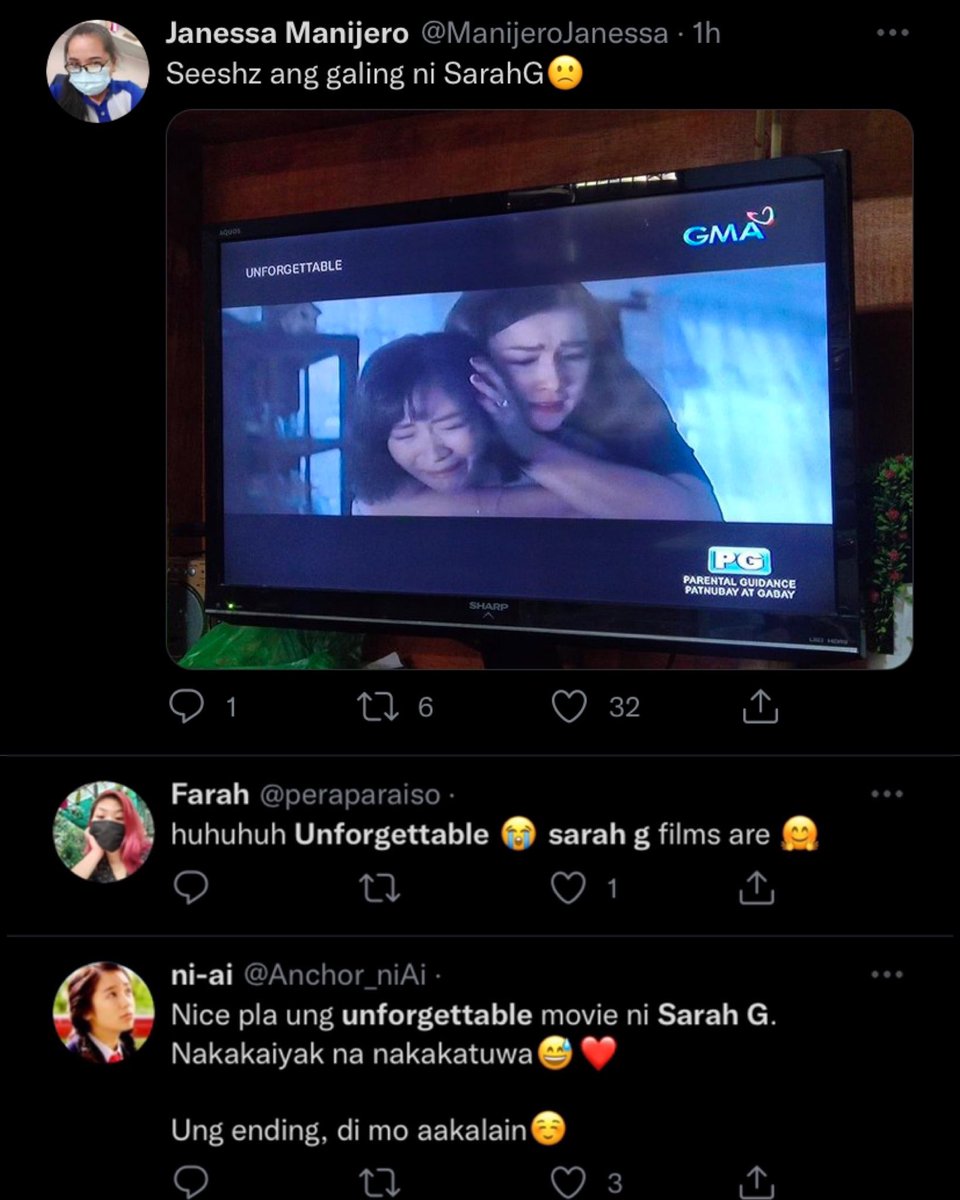 MerlionMatthew's tweet image. 'Unforgettable' was the featured movie in GMA Blockbuster yesterday and the casual viewers absolutely loved it!

Here are some of their tweets.

@JustSarahG #SarahGeronimo