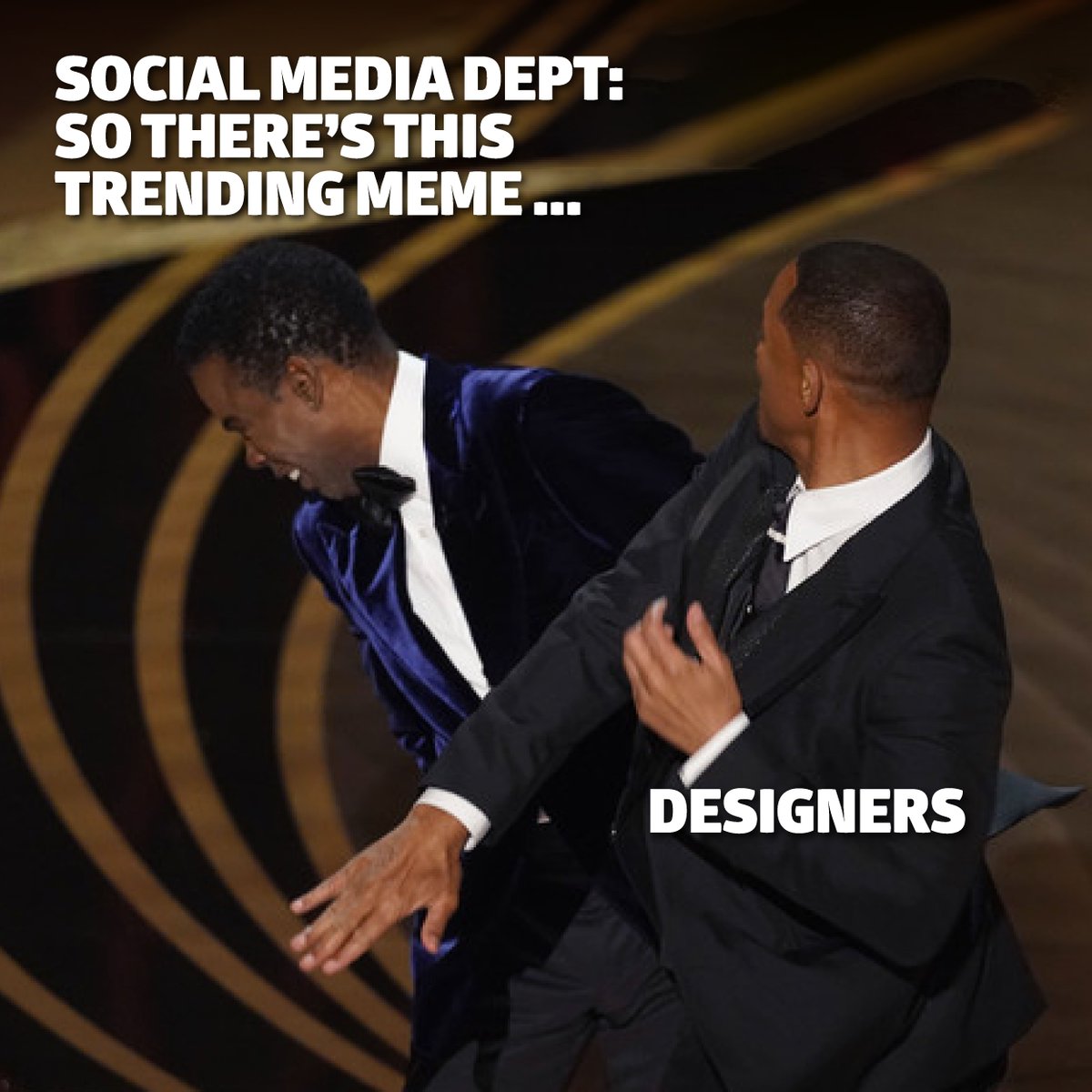 SeagullAds's tweet image. Some moment marketing irony for your Monday!

#SeagullAdvertising #AgencyMeme #DesignerHumor #MondayMeme #MemesDaily #AgencyLife #Oscars2022
