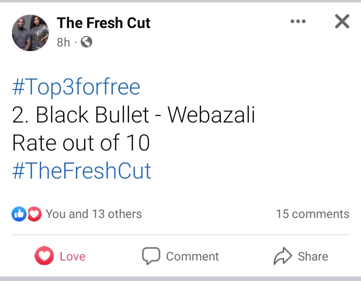 BlackBulletTeam's tweet photo. Please ๐ Show us alil love & Support on This Beautiful Sunday
By going to The @gagasifm #TheFreshCut page
And give us a Rating on This Dope Single Titled #Webazali
@2022AFRICA https://t.co/FWcP2UKrYI