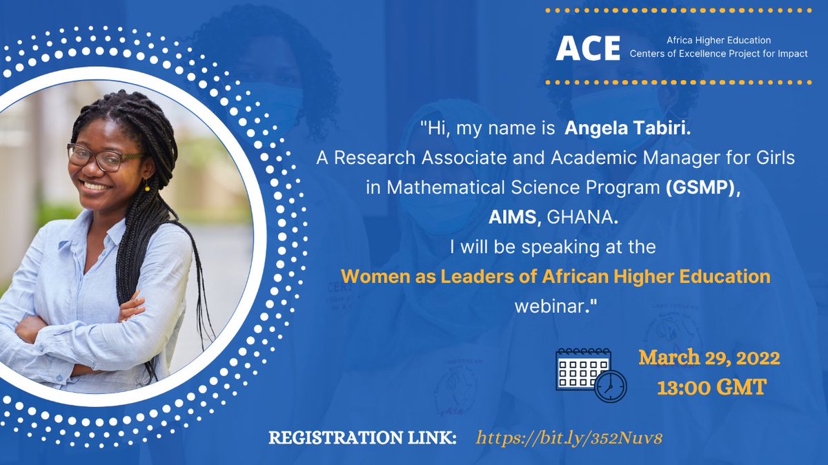 the_ACEProject's tweet photo. Tomorrow, March 29, we will share compelling stories to inspire women to be a leading force in the African #highereducation sector. Register here to join us: https://t.co/wWLXDKoL2d
#women #africa #breakthebias #ACEImpact #Africanhighereducation @the_ACEProject https://t.co/XC70GAdXYi