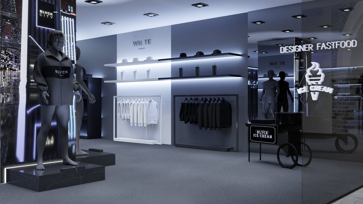 JulianOhayon's tweet photo. 3D renderings I designed for our third store in Taiwan and first one themed around the Blvckverse! Opening in April 🏴 Phygital in the making. https://t.co/Z3fSE6TIbi