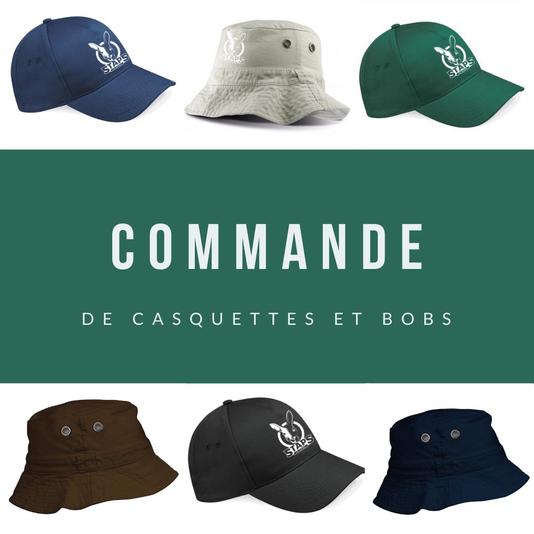 Aestaps_Lemans's tweet photo. [#VÊTEMENTS]

Histoire d’être ON FLEEK cet été, nous lançons une vente de casquettes et de bobs personnalisés à l’effigie de STAPS Le Mans !!!👉 Logo STAPS brodé

🧢 CASQUETTES ➡️ 12€
👒 BOB ➡️ 19€

‼️PRÉ-COMMANDE au local du LUNDI 28 MARS au VENDREDI 1 AVRIL‼️

⬇️INFOS SUP⬇️ https://t.co/YNFcg53uRB