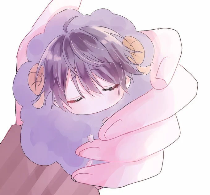 おやすみ中のななもりひつじ🐑💜
#ななもりぎゃらりー 
#なーくん 