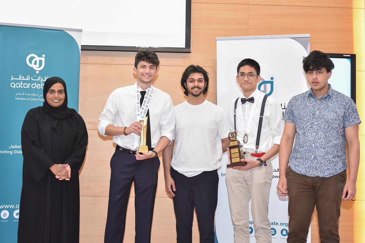 QatarDebate's tweet photo. With the National Championship we conclude the Universities debate season for this year.

🏆 congratulations to the #QUDL winners, Team Georgetown University.

🏅congratulations to team @guqatar also on winning the National championship title for this year 👏🏼

#QatarDebate https://t.co/u6d66qvhhL
