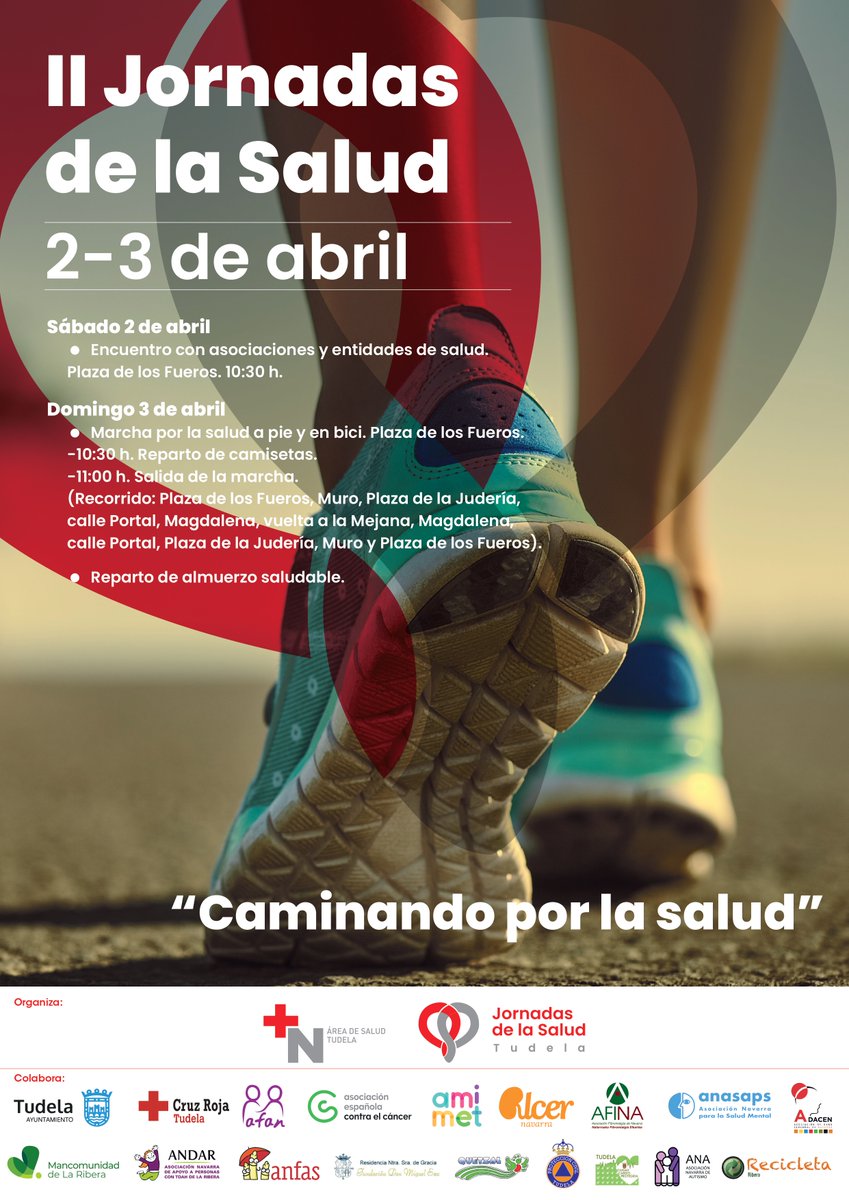 Tudela acoge el próximo fin de semana las II Jornadas de la <a href="/salud_na/">Salud - Osasuna</a>
👉 Los actos conmemoran el día mundial, que se celebra el 7 de abril, bajo el lema “Nuestro planeta, nuestra salud”

🔗 Más información: navarra.es/es/-/tudela-ac…