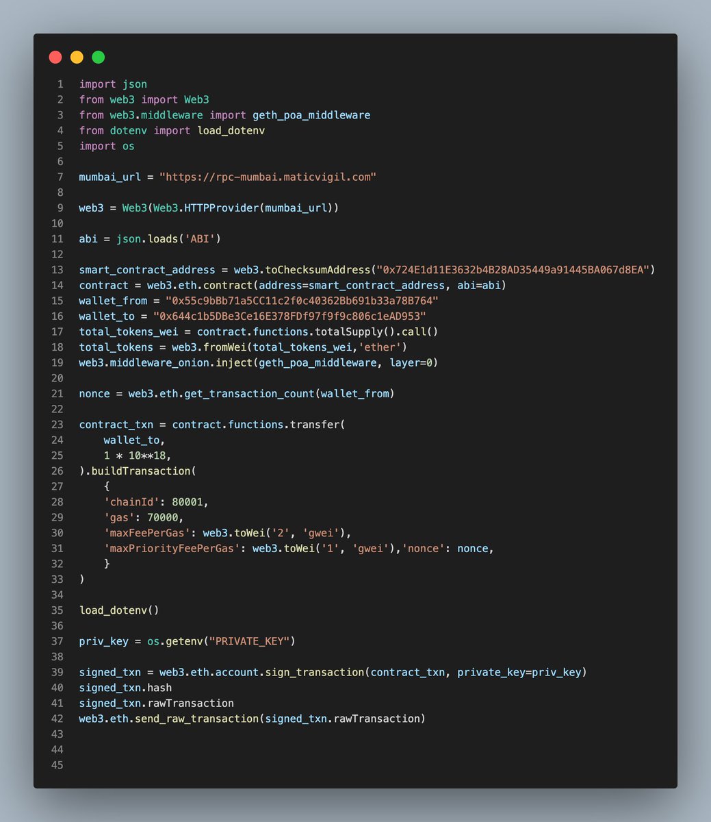 You can transfer tokens on Ethereum or Polygon with Python You see a ...