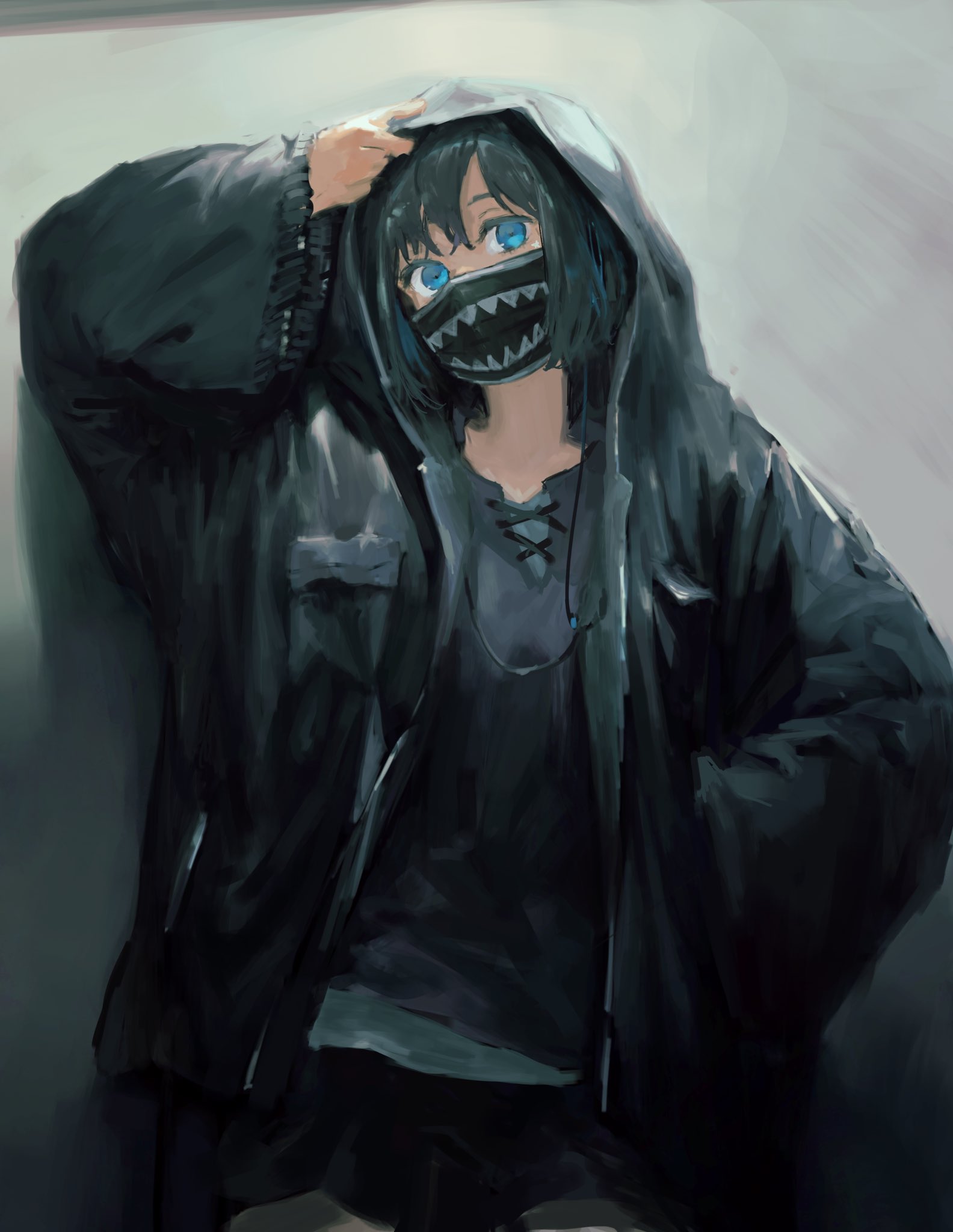 わさび Illustration イラスト フード付きコート T Co V3zdcgyxwo Twitter