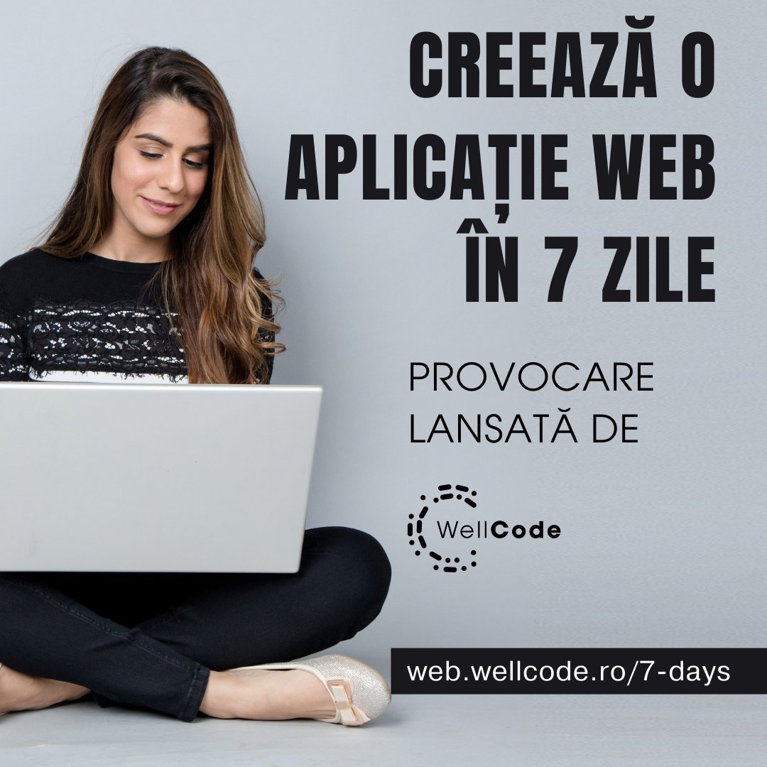 wellcode_ro's tweet photo. Au mai rămas 4 zile de înscrieri.
Fă primii pași în programarea web! 
Înscrie-te acum și învață să scrii cod singur fără copy paste. Primești câte o provocare nouă în fiecare zi, timp de 7 zile. Demonstrează-ți că poți scrie cod singur!
Înscrie-te acum https://t.co/XyR7q57dqP https://t.co/DjuRxSVs7L